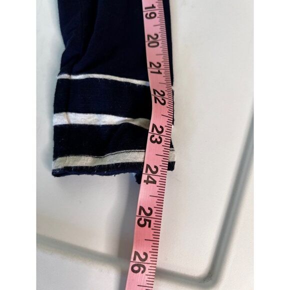 ModCloth Long Sleeve Mock Neck Blouse. Blue & White. Size Small - Picture 7 of 9